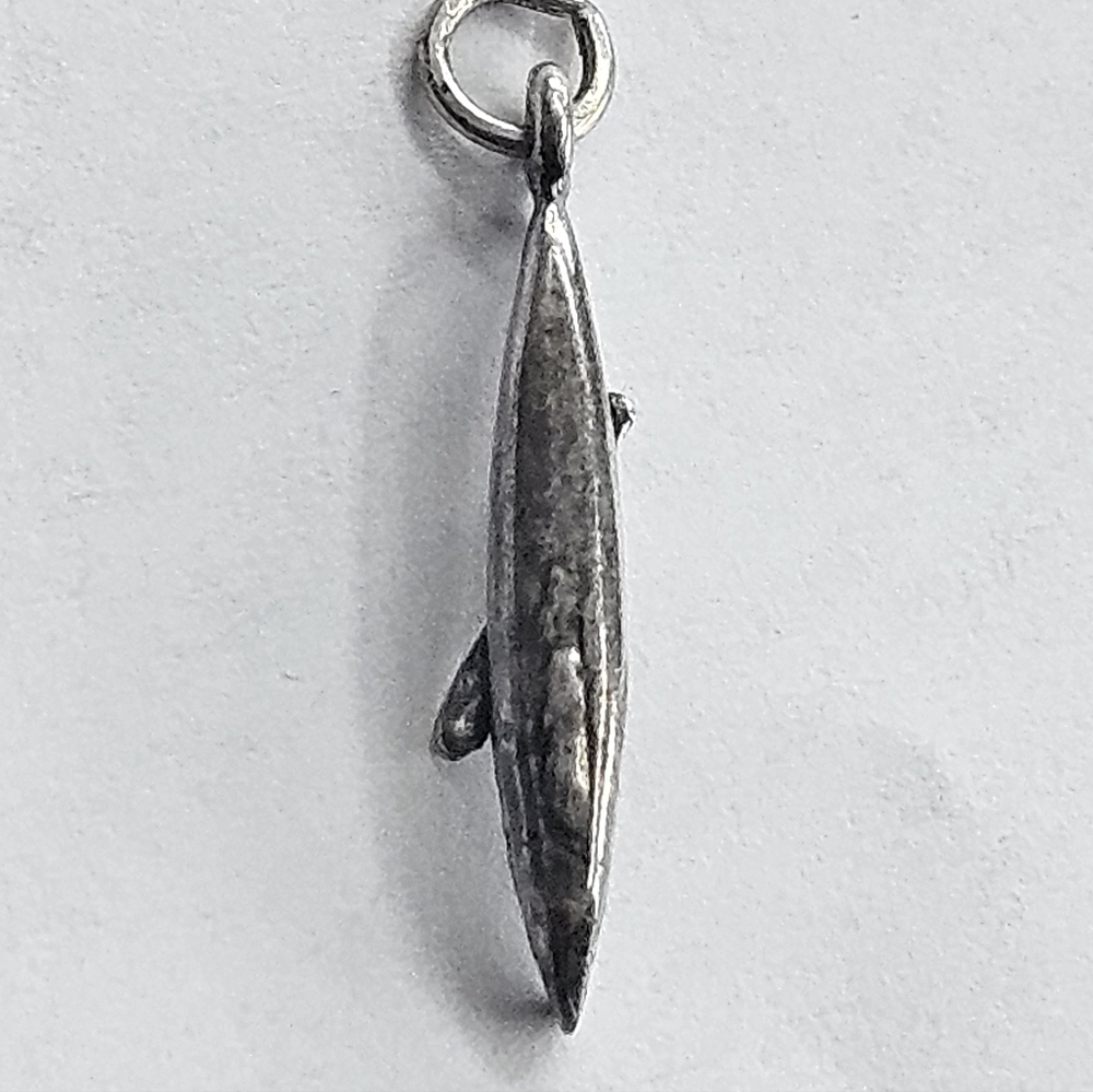 Vintage Native American Navajo Sterling Silver Canoe Pendant Charm - Picture 3 of 4